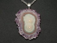 紫水晶鐘乳石切片 紫色 丁香 紫羅蘭 紫色 晶簇 墜飾項鍊