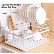 Japanese Kitchen Dish Rack Stainless Steel/Kitchen Drying Dish Rack/ Draining Rack/Utensils Organiser
