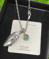 日本 NORTH WORKS 小羽毛綠松石項鍊 N-615 天然石 銀幣項鍊 銀飾