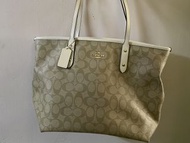 Coach拉鍊手袋 shoulder zip tote #shopperbag F58292 米白色