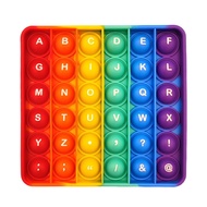 Pop It Push Pops Bubble Toy Rainbow Letter Board Game Thinking Training Puzzle Interesting Toy Z6r0