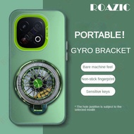 Luxury Metallic Aurora Color Phone Case Compatible For IQOO Neo 10 5G With Rotatable Gyro Stand Matt