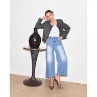 AMR DE SAISON (AIMER)-High Rise Denim Culotte Jeans Flared Jeans