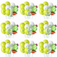 9pcs/set Olive Green 0-9 Digital Balloon Cactus Green Balloon