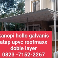 kanopi besi hollo galvanis atap upvc doble layer alderon