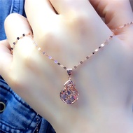 Pure Russia 585 Ladies 18k Colorful Gold Shiny Gourd Necklace Rose Gold Pendant
