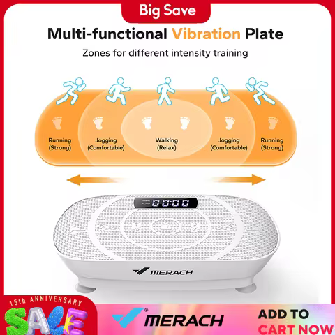 MERACH Vibration Plate Exercise Machine Whole Body Workout Power Vibrate Fitness Platform Vibration 