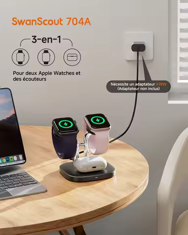 SwanScout 505G2 Watch Charging Stand for Google Pixel Watch 3 2 Adjustable Angle Magnetic Charger St