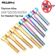 Risk Bolt Titanium M6 Headset Fork Lock Top Cap Cover Bicycle Stem - Stem Top Cap Bolt Screw