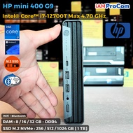 [ประกันศูนย์] แรงสุดๆ คอมพิวเตอร์มินิ HP Pro Mini 400 G9 Core i7-12700T MAX 4.7GHz [Gen10] + SSD M.2