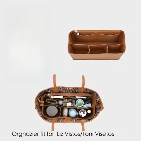 Felt Insert Bags Organizer For MCM Anya Liz Visetos Tote Cosmetic Bag Handbag shaper Shopper Bag Mak