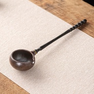 Retro Ceramic Tea Spoon Solid Wood Long Handle Tea Scoop Tea Spoon Tea Spoon Tea Soup Spoon Tea Wate