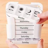 7-Day Portable Pill Organizer - Medication Management Box With 4 Times Daily Compartments, Practical