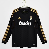 เสื้อกีฬาแขนยาว ลายทีมชาติฟุตบอล Real Madrid 2011/12 ทีมเยือน ไซซ์ S-XXL ชุดเหย้า สําหรับผู้ชาย