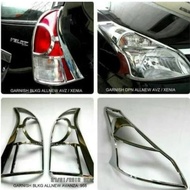 Paket Garnish Lampu Depan Belakang Avanza Xenia 2012 2014 Hitam Doff - Chrome