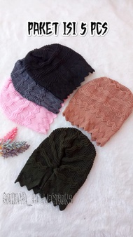 5 PCS CIPUT RAJUT ANTEM NINI - CIPUT DALAMAN KERUDUNG / INNER BANDANA HIJAB MUSLIM / SINGKOK NENEK D