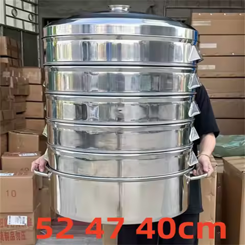 Large cooker Thick Stainless Steel steamer big Food bun buns steamer layer with pot Bread fish rice 