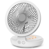 Portable Desk Fan, USB Rechargeable Desktop Quiet Fan Oscillating Table Fan with Breathing Night Light, Air Circulator P