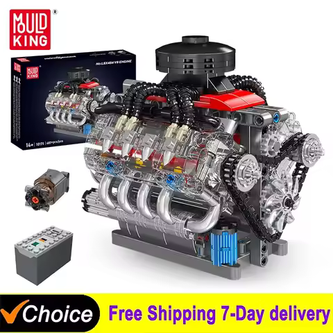 MOULD KING 10171 Technical Motorized LSX454 V8 Engine Building Block Toys Educational Car Bricks Chi