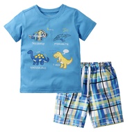 Jobakids Little Boys' Short Set Dinosaur Summer Clothing Sets Cotton Shirts Short Sleeve Tee n Pants
