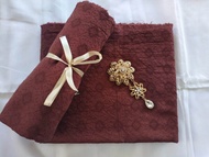 kain batik dobi polos warna coklat tua