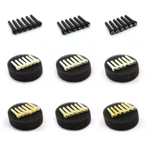 Ebony/Cow Bone Guitar Bridge Pin String Pegs Fixed Vertebra Guitar Bridge Pin for Acoustics Folk Gui