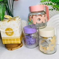 HOHO New Glass Drinking Bottle Aesthetic Glass Tumbler Unique Cover Straw Souvenir 300ml