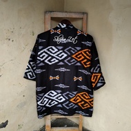 Baju Kimono Outer Batik Lengan Pendek Cardigan Pria Etnik Tenun Jumbo