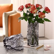 Glass Vase Decoration Living Room Flower Arrangement Advanced Hydroponic Transparent Hydroponic Crystal Floor-Standing D