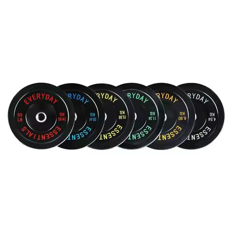 Bumper Plate Weight Plate with Steel Hub, Black, 15 lbs Single,High-density rubber plates