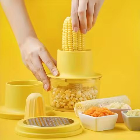 4-in-1 Stainless Steel Corn Remover Multi-Function Corn Sheller Kitchen Gadget Small Tool for Effici