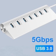Aluminum Alloy USB 3.0 HUB 7 Ports High Speed Multi Splitter Adapter Up To 5Gbps Docking Station Exp
