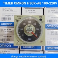 Omron H3CR-A8 timer/H3CR A-8 220v 8pin includes socket