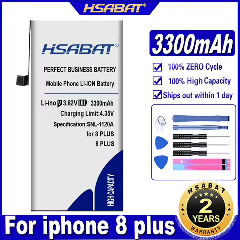 HSABAT 3300mAh Battery Use for iphone 8 plus Battery free tools+Sticker