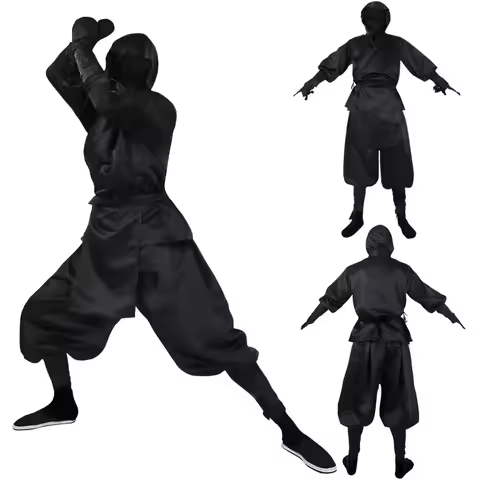 BRM Samurai Costume Halloween Costume Japanese Men's Black Ninja Cosplay Costume