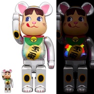 ✨預訂✨《 MEDICOM TOY BE@RBRICK 不二家招財牛奶妹 銀色 夜光 100% + 400% SETS 》