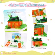 Kids learning DIY STEM Science Toy Solar energy concept house Demonstration Toys