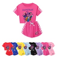 Kids Girls Anime Cartoon K-Pop: Demon Hunters Print Short Sleeves T-Shirt Shorts Pants Sport Clothes