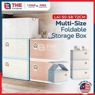 THE L41-90cm (24-284 Litre) Collapsible Multifunction Movable Storage Box With Bottom Pulley