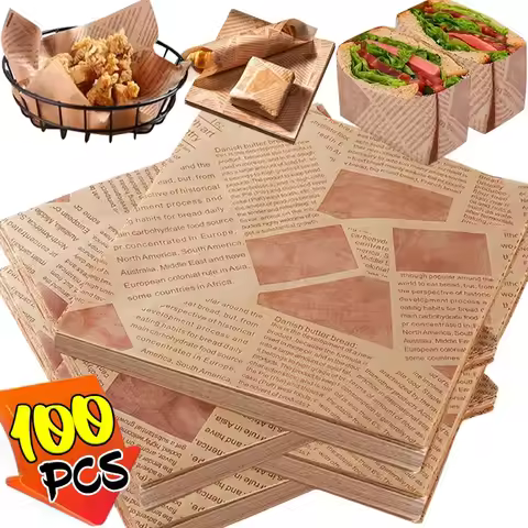 Oil-Proof Paper Bread Burger Food Wrapping Paper Greaseproof Food Basket Liner Newspaper Liner Bakin