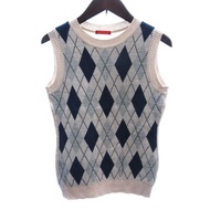 YOAK Vest Knit wool beige argyle Direct from Japan Secondhand