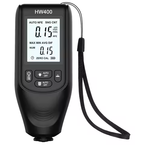 HW-400 Digital Paint Thickness Gauge 0-2000UM Digital Paint Meter Car Coating Thickness Meter for FE