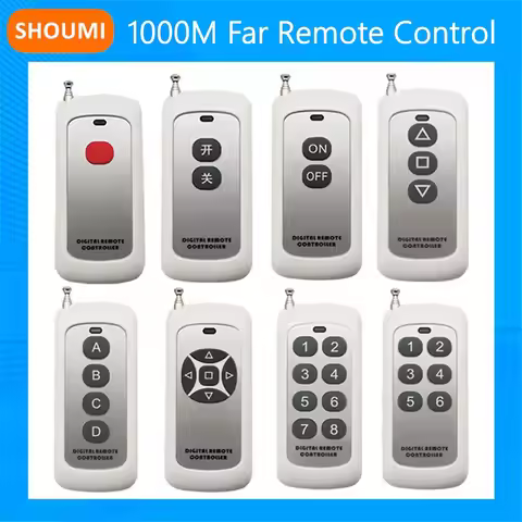 Shoumi 433M Learn Type Remote Controller 1000 Meter 1~8 Button Learn Code Garage Gate Door Opener Re