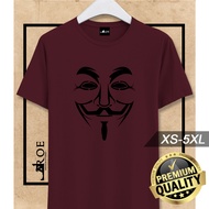 🔥 Baju Tshirt Vendetta Guy Fawkes Mask 100% Cotton + Plus Size