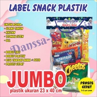 (23X40 CM) Birthday Label Bag Snack Plastic Birthday - JUMBO- (23 x 40)