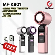 K801 Portable Fan100 Gear Strong Wind Speed 6000mAh Battery Mini Fan Digital Display Adjustable
