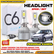 💡 Perodua Kancil ( Head Lamp ) C6 LED Light Car/Motor Headlight Auto Head light Lamp H4 6500k White 