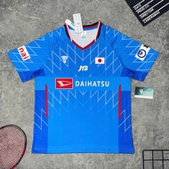 Draha Blue Japan Badminton Shirt, Cool Sesame Fabric Men's and Women's Shirt for Competition