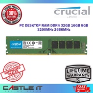 Crucial DDR4 32GB 16GB 8GB 4GB 3200MHZ 2666MHZ PC3200 PC2666 Value Standard PC Desktop Ram Long Dimm