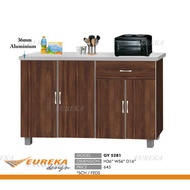EUREKA 4.5ft XL Low Kitchen Cabinet/Kabinet Dapur Aluminium Edges Drawer